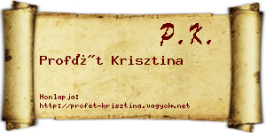 Profét Krisztina névjegykártya